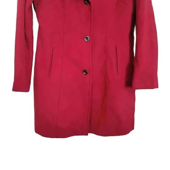 Covington Women's Red Poly/Rayon/Spandex Fleece Single Breasted Dress Coat - Picture 4 of 11